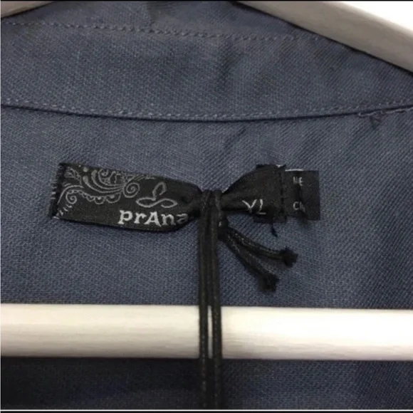 Prana Yarrow Organic Cotton Casual Button Down Shirt Dress Blue XL NWT - Picture 7 of 16